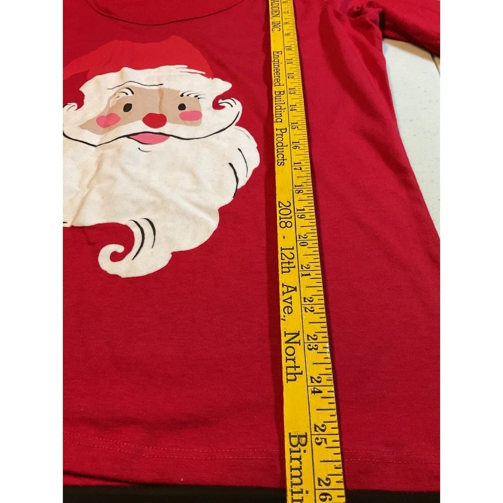 Munki Munki Nite Nite‎ Santa Claus Pajama Top Long Sleeve Red Christmas Kids